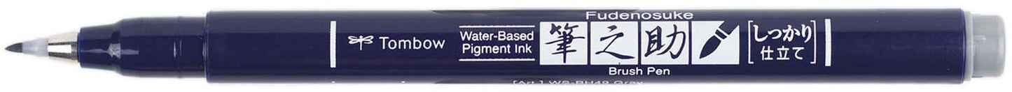 Tombow Fudenosuke Fine Tip Brush Pen -Gray