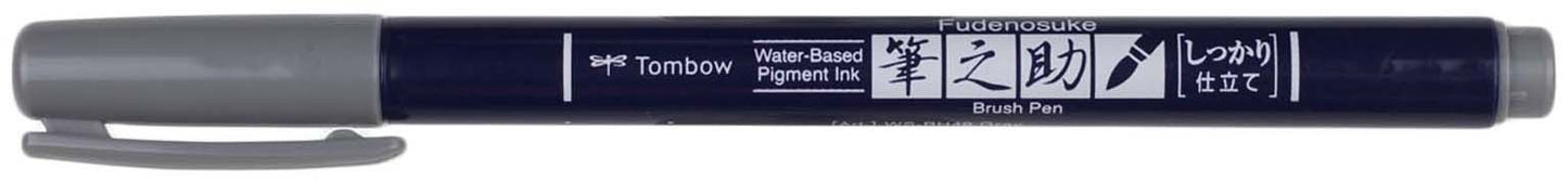 Tombow Fudenosuke Fine Tip Brush Pen -Gray