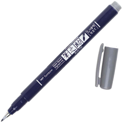 Tombow Fudenosuke Fine Tip Brush Pen -Gray