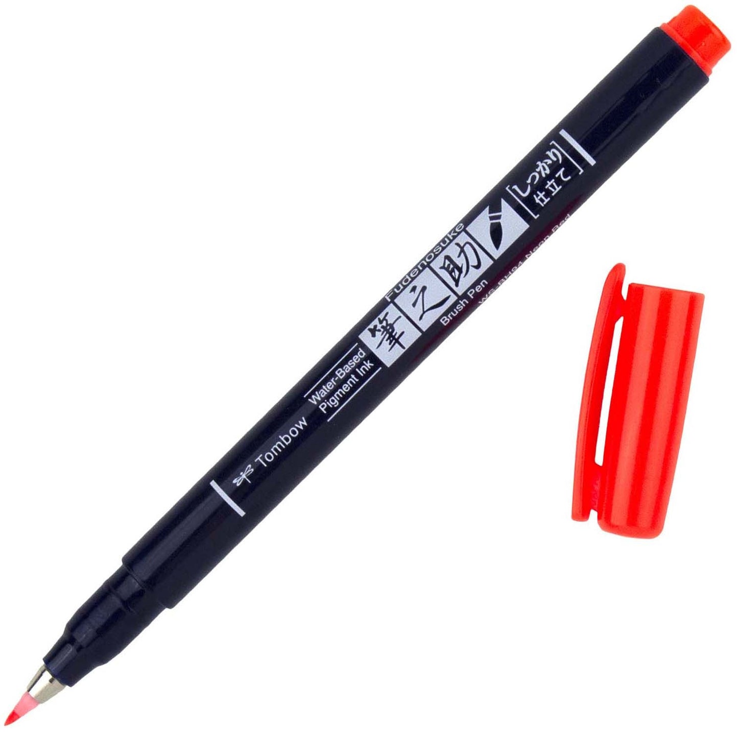 Tombow Fudenosuke Fine Tip Brush Pen -Neon Red