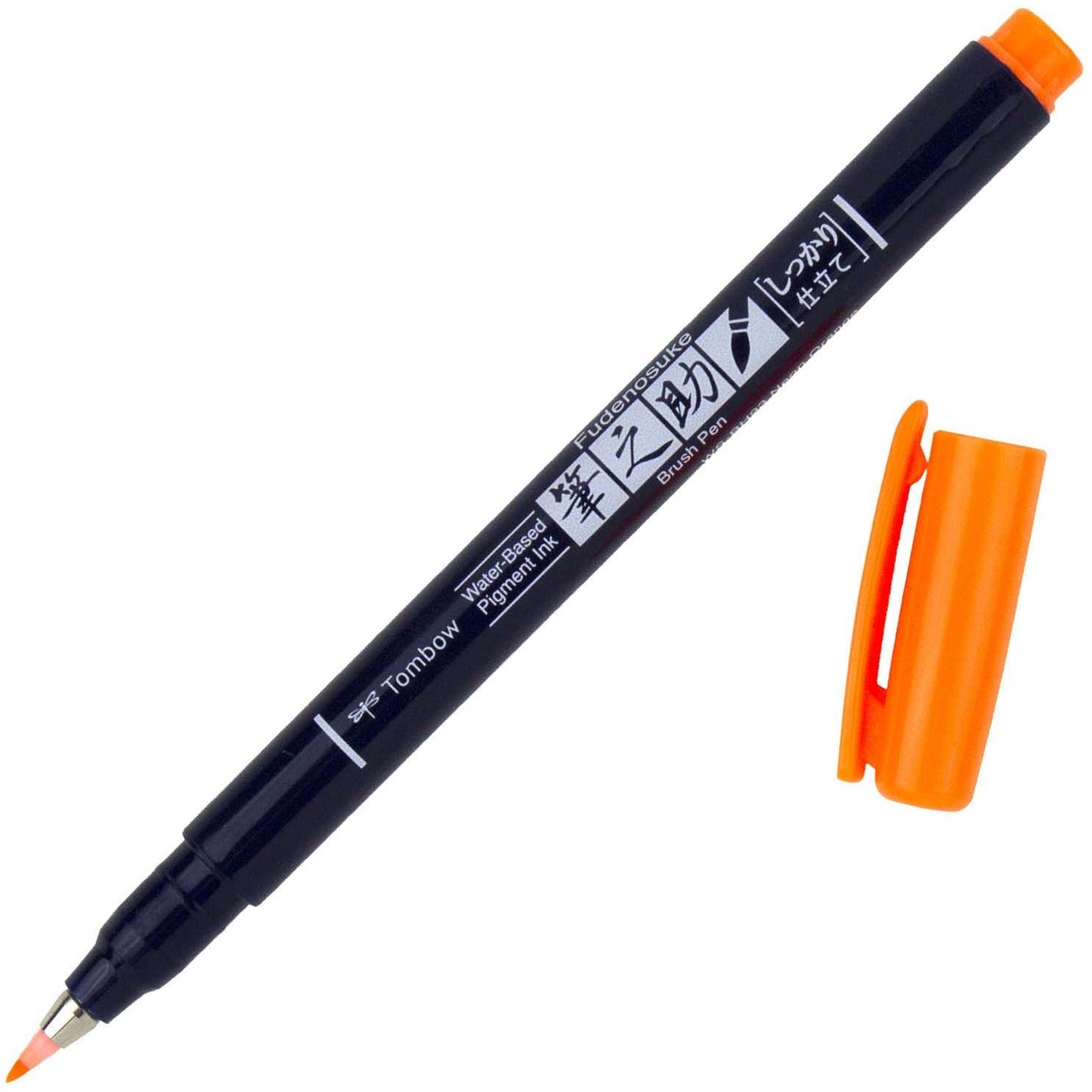 Tombow Fudenosuke Fine Tip Brush Pen -Neon Orange