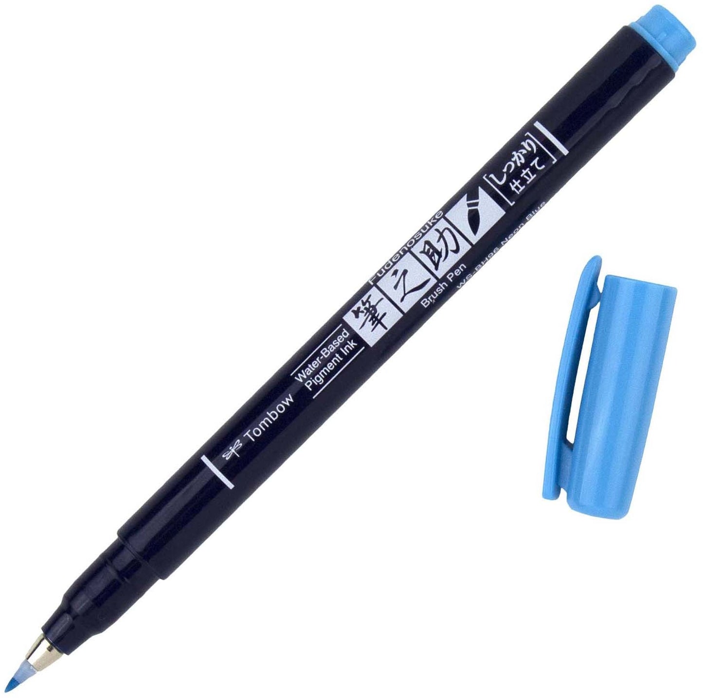 Tombow Fudenosuke Fine Tip Brush Pen -Neon Blue