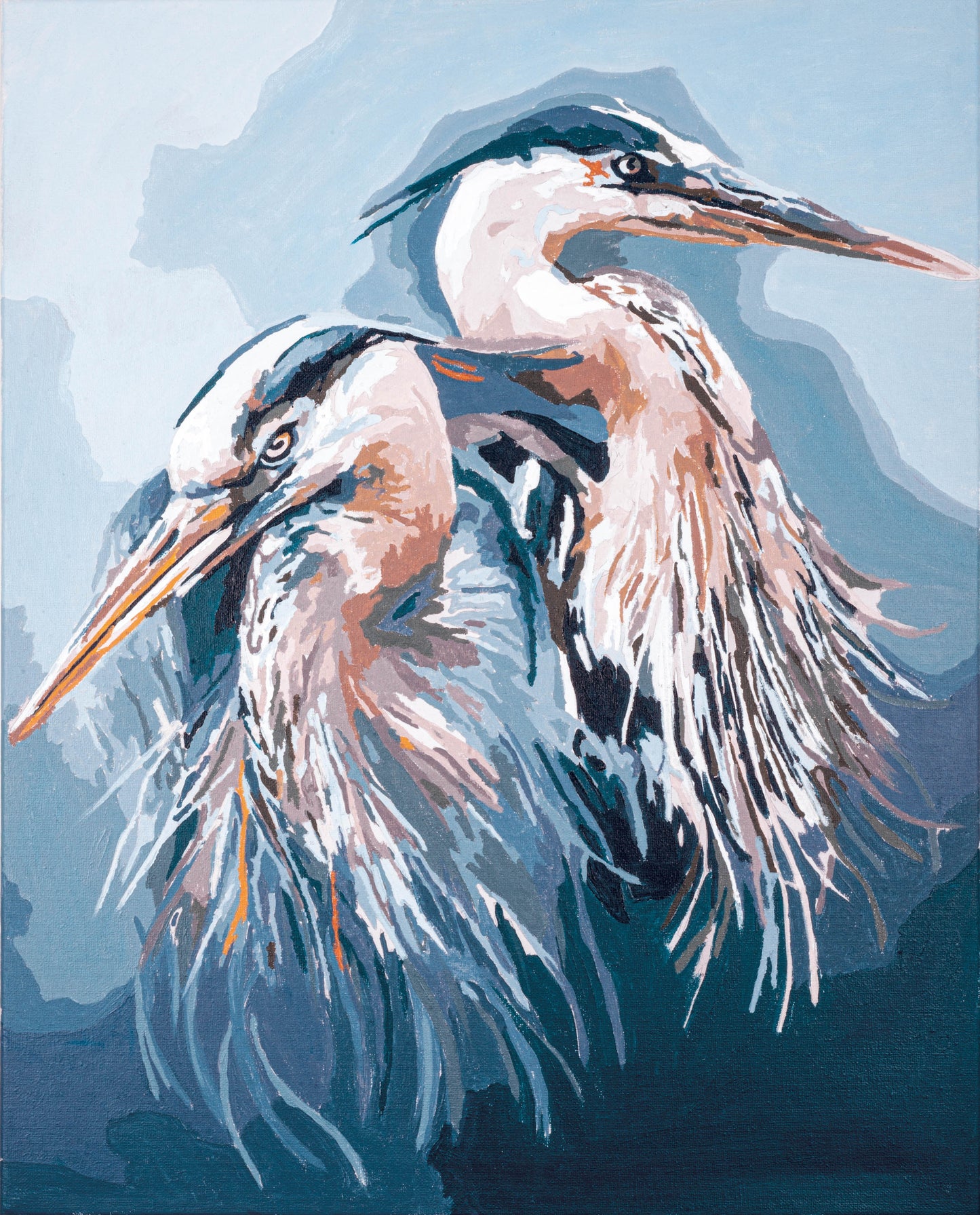 Vervaco Paint By Number Kit 16"X20"-Great Blue Herons