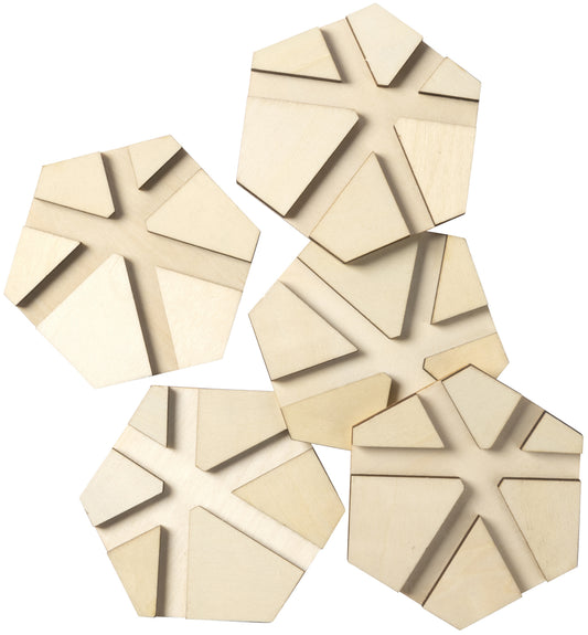 Plaid Mod Podge Hex River Pouring Coasters 5/Pkg-4"X4"X.0125"