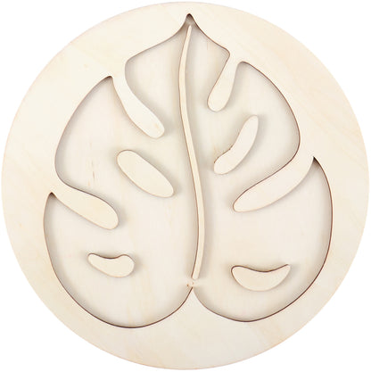 Plaid Mod Podge Leaf Pouring Plaque -12"X12"X.0125"