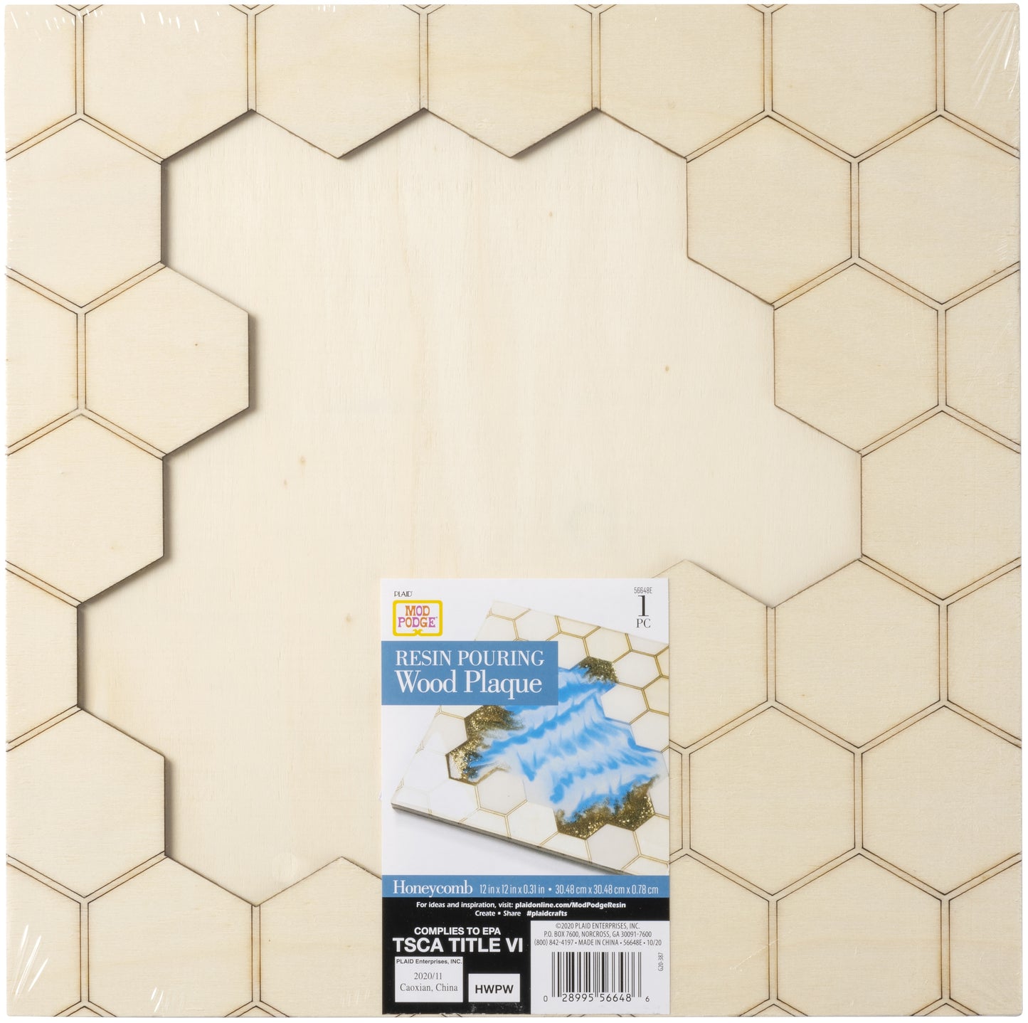 Mod Podge Honeycomb Pouring Plaque -12"X12"X0.125"