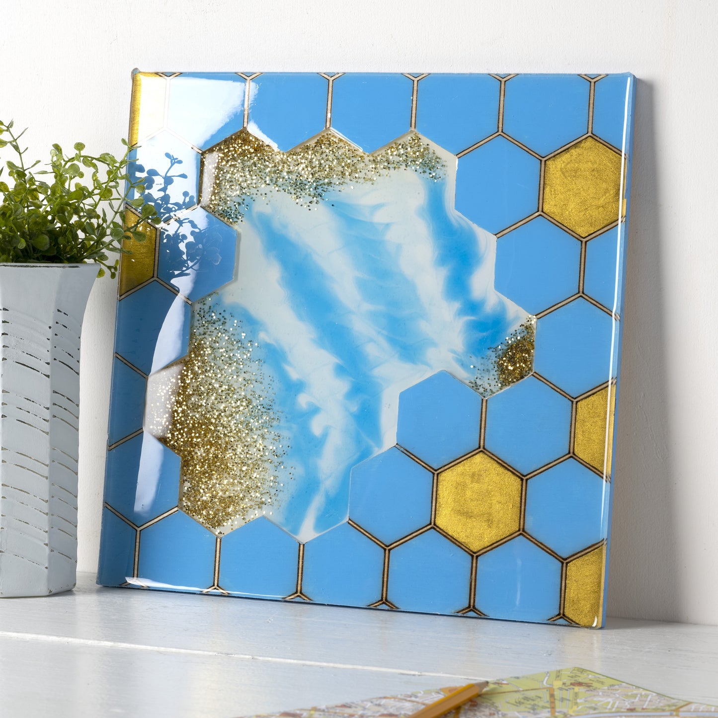 Mod Podge Honeycomb Pouring Plaque -12"X12"X0.125"