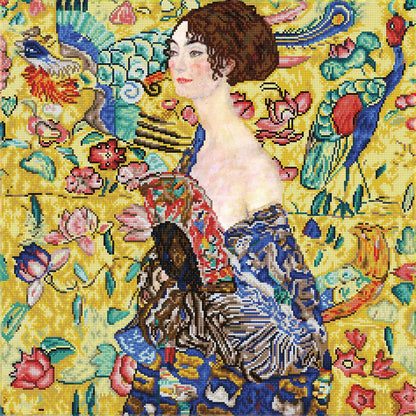 Diamond Dotz Diamond Art Kit 26.4"X26.4"-Lady With Fan