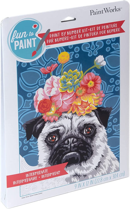 Paint Works Paint By Number Kit 9"X12"-Social Anxiety Dog