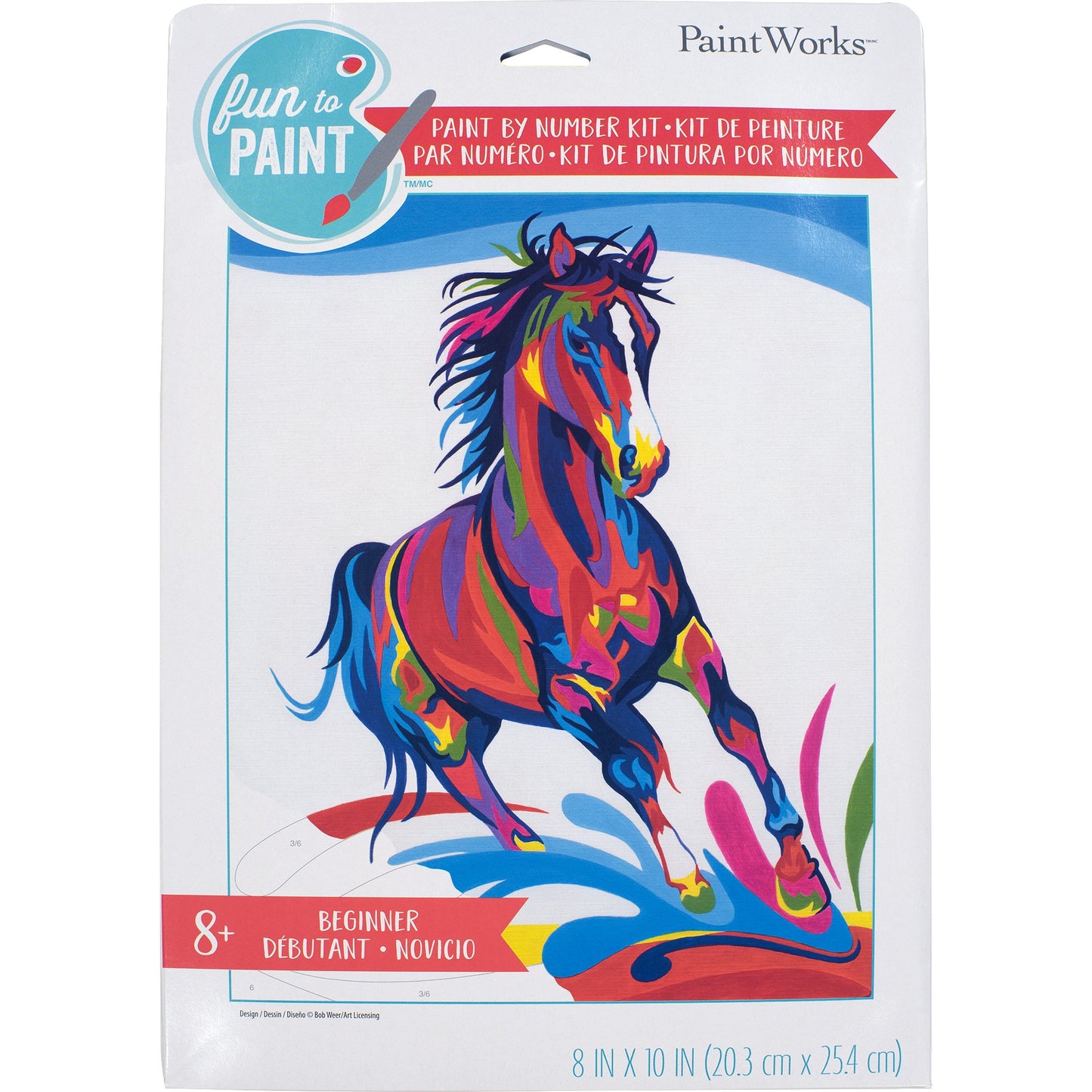 Paint Works Paint By Number Kit 8"x10"-Colorful Horse