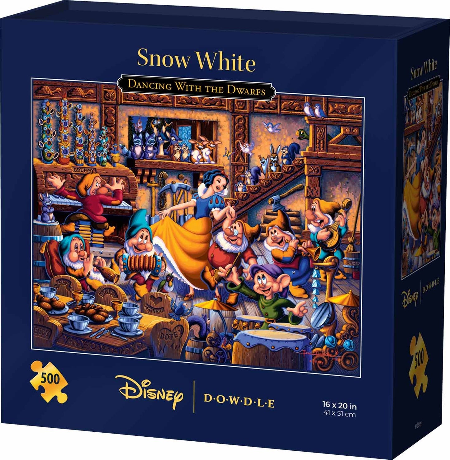 Snow White Dancing with the Dwarfs - 500 Piece Traditional Puzzle