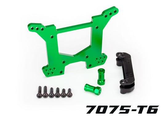 Shock tower rear 7075-T6 aluminum (green-anodized) (1)/ body mount bracket (1)