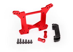 Shock tower rear 7075-T6 aluminum (red-anodized) (1)/ body mount bracket (1)