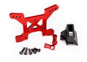 Shock tower front 7075-T6 aluminum (red-anodized) (1)/ body mount bracket (1)