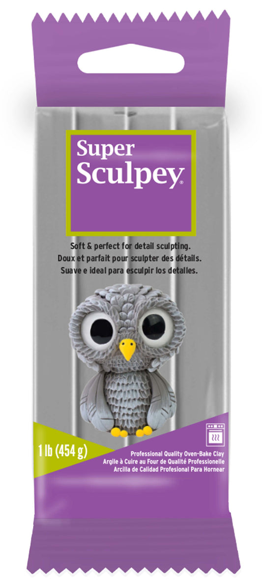 Super Sculpey Polymer Clay 1lb-Gray