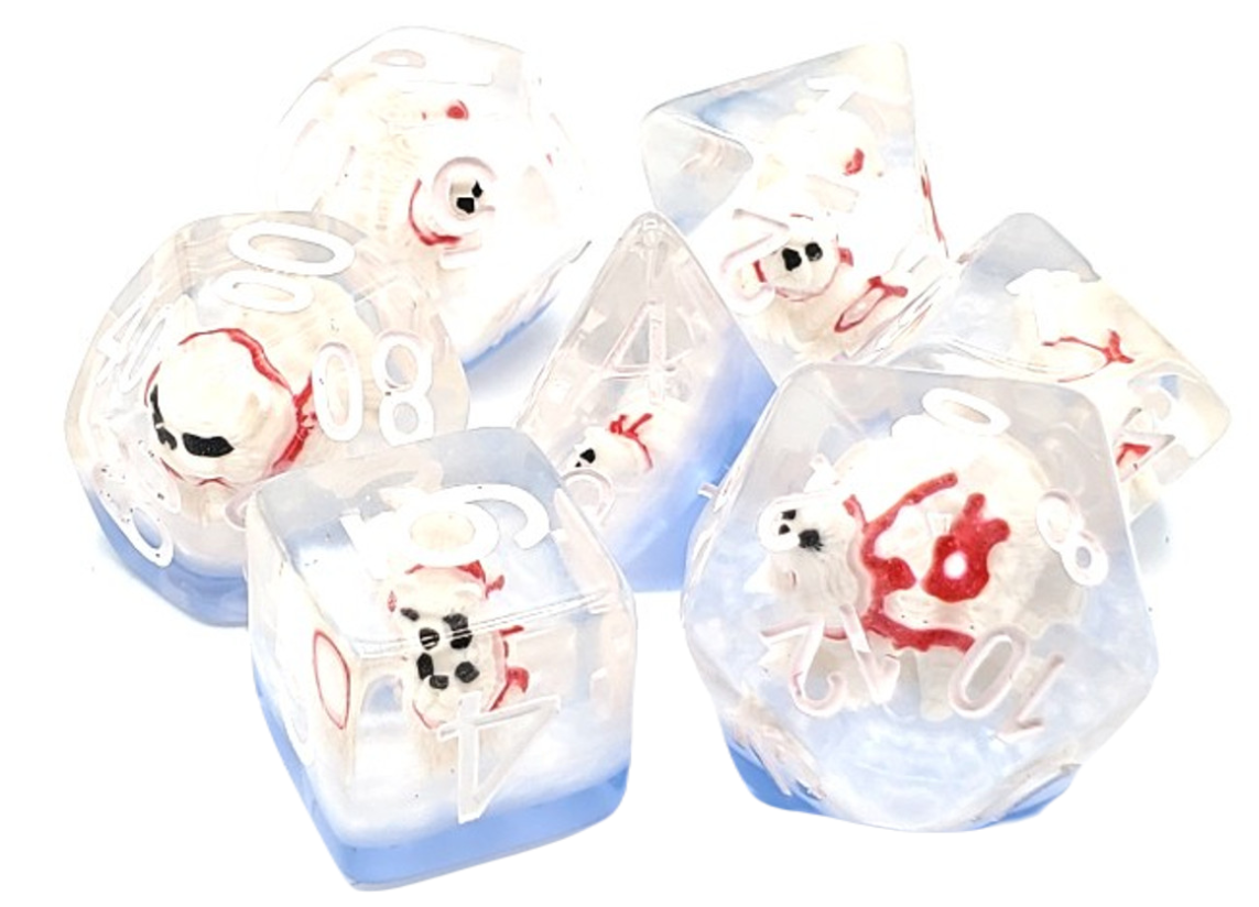 Old School 7 Piece DnD RPG Dice Set: Animal Kingdom - Polar Bear Dive