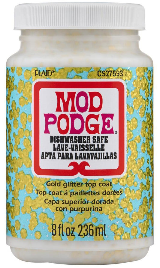 Plaid Mod Podge Dishwasher Safe Glitter Sealer-8oz Gold