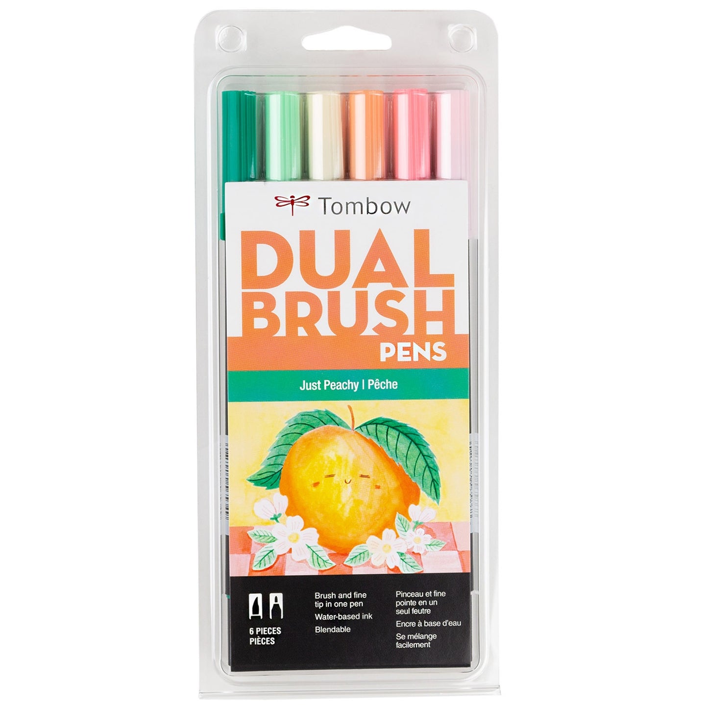 Tombow Dual Brush Markers 6/Pkg-Very Berry