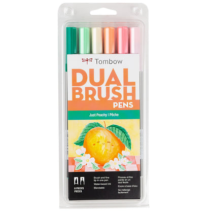 Tombow Dual Brush Markers 6/Pkg-Very Berry