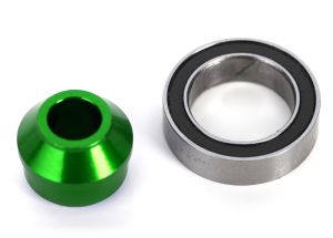 Bearing adapter 6061-T6 aluminum (green-anodized) (1)/ 10x15x4mm ball bearing (black rubber sealed) (1) (for slipper shaft)