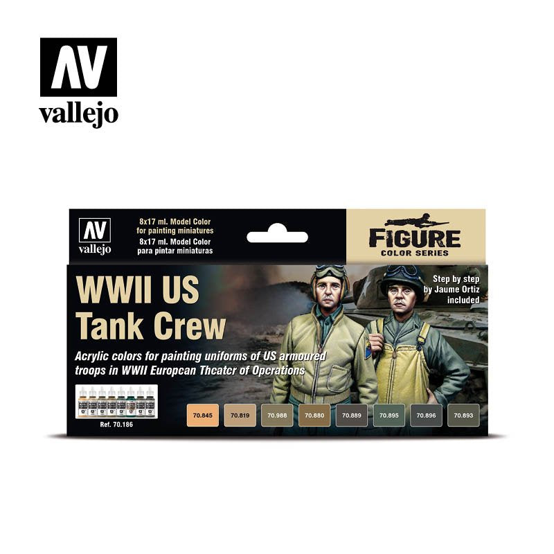 70.186 WWII US Tank Crew - Model Color Figure Series 17ml 8pc