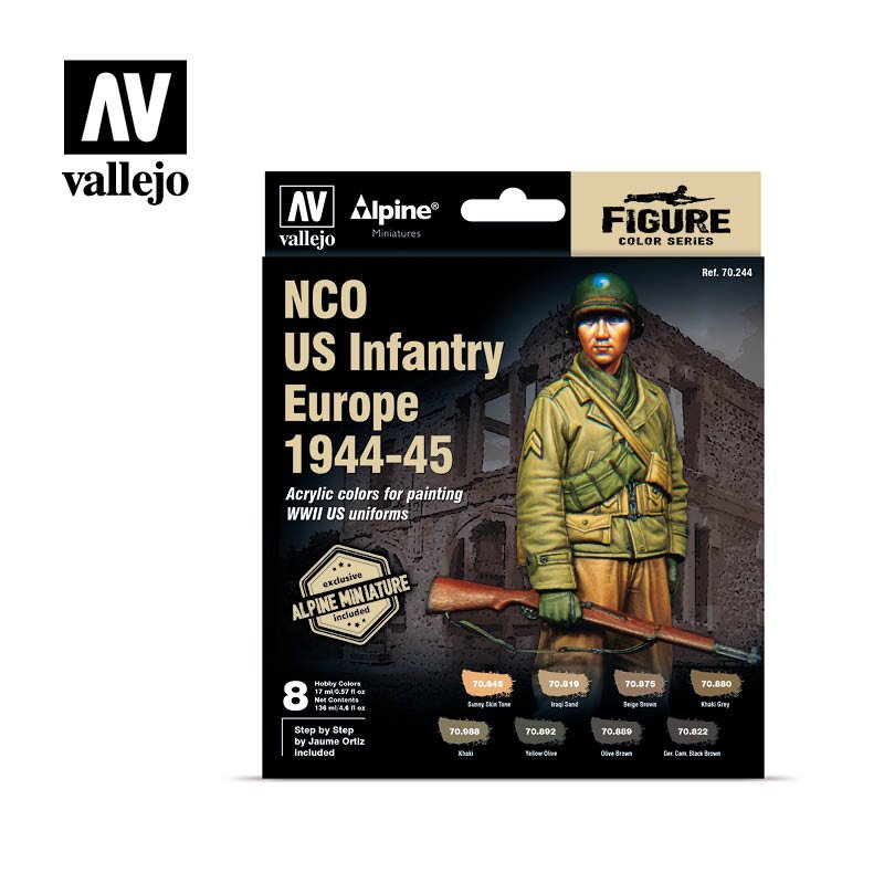 70.244 NCO US Infantry Europe 1944-45 - Model Color Figure Series 17ml 8pc