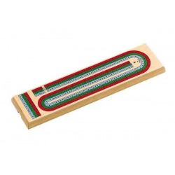 CRIBBAGE - BOARD - 3 COLOR TRACK ( w/ Pegs and Storage in back)