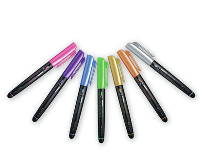 Zebra Metallic Brush Pen Set 7/Pkg-Assorted