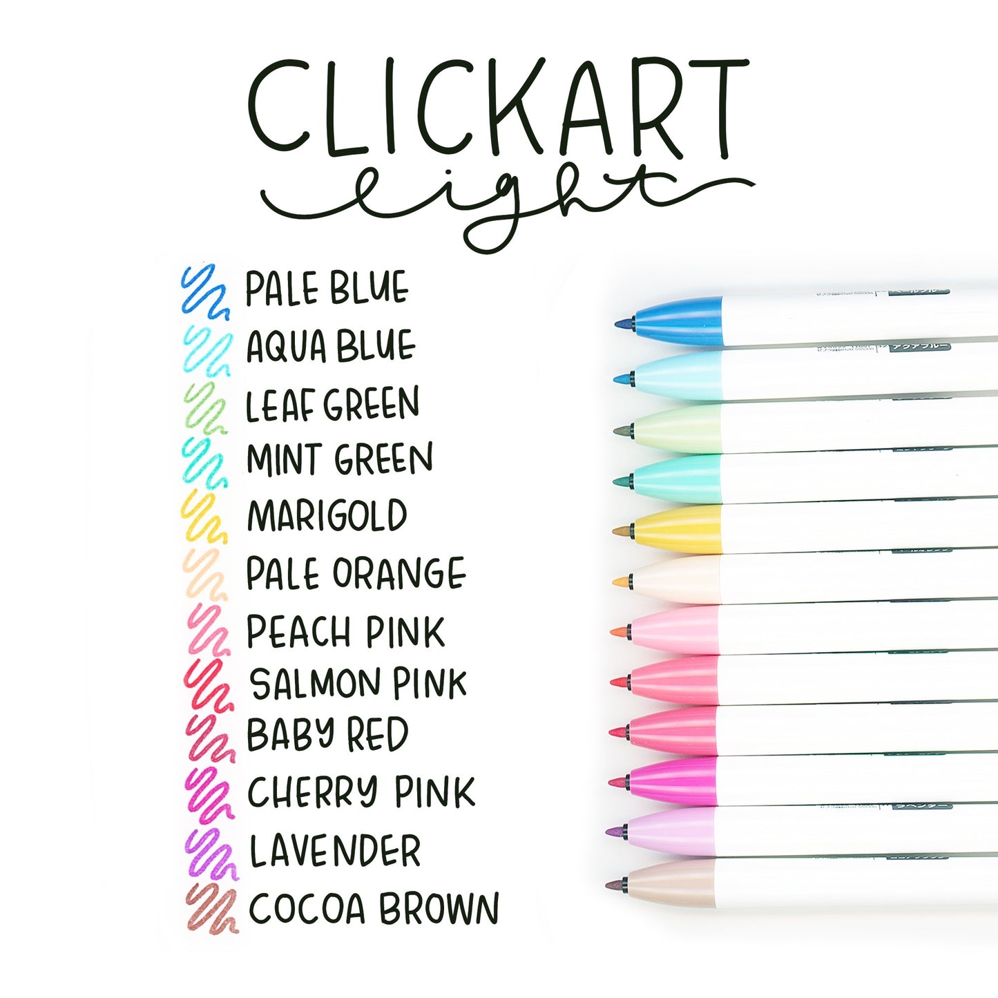 Zebra ClickArt Retractable Bullet Point Marker Pens 12/Pkg-Light