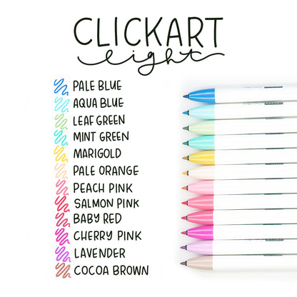 Zebra ClickArt Retractable Bullet Point Marker Pens 12/Pkg-Light