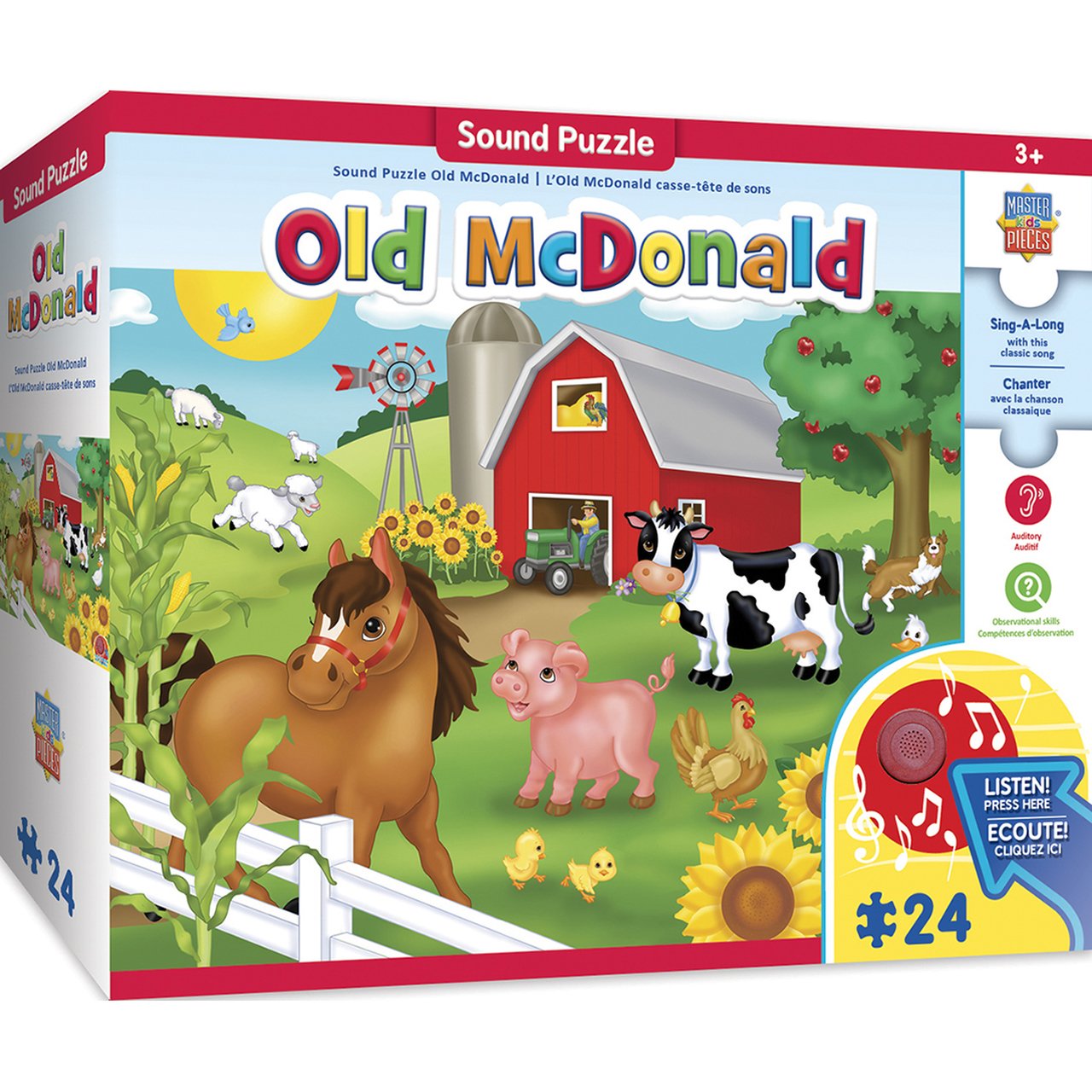SING-A-LONG OLD MCDONALD - 24 PIECE KIDS PUZZLE WITH 30S SOUND CHIP
