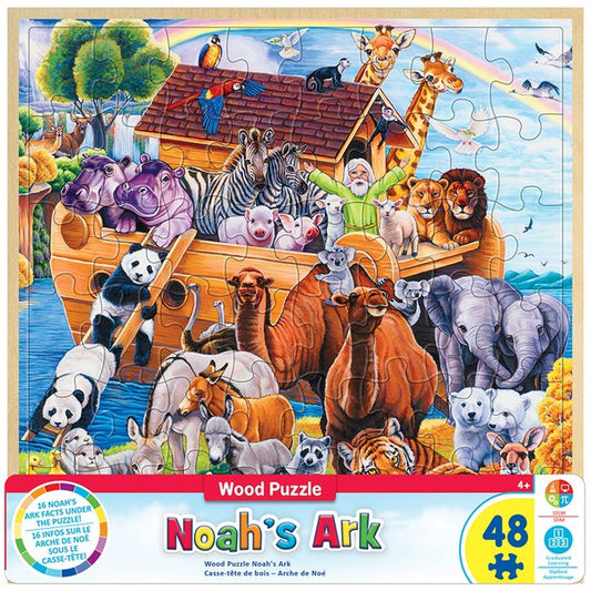 WOOD FUN FACTS OF NOAH'S ARK - 48 PIECE KIDS PUZZLE BY JENNY NEWLAND