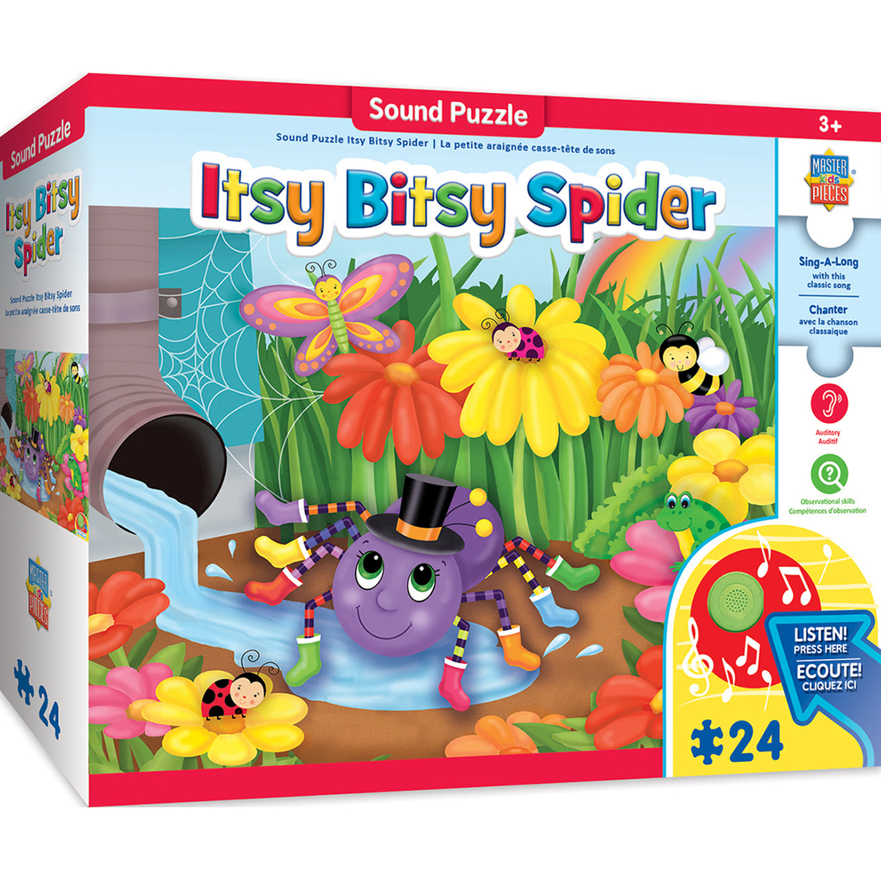 SING-A-LONG THE ITSY BITSY SPIDER - 24 PIECE KIDS PUZZLE WITH 30S SOUND CHIP