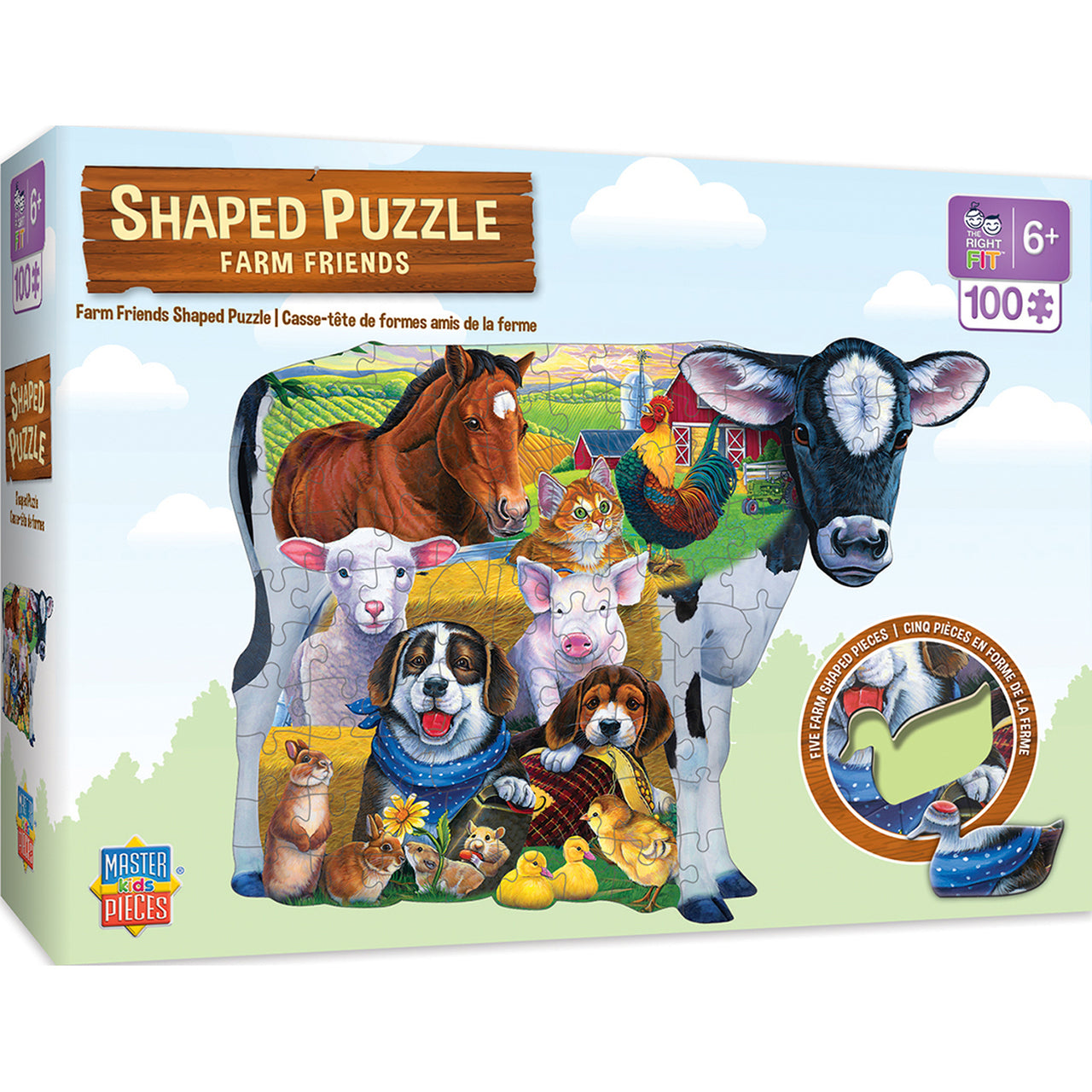 SHAPED FARM FRIENDS RIGHT FIT - 100 PIECE KIDS PUZZLE BY JENNY NEWLAND