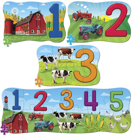 MasterPieces Educational 123 on the Farm 4 Pack Puzzle