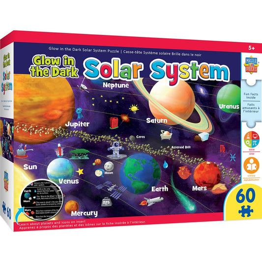 EDUCATIONAL MAPS - SOLAR SYSTEM GLOW 60 PIECE JIGSAW PUZZLE