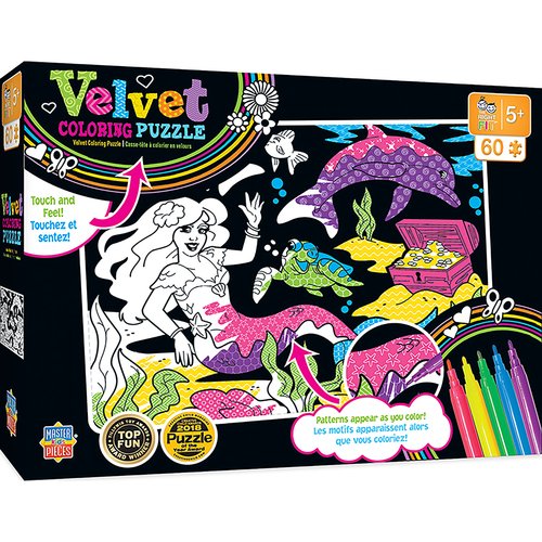 Velvet Coloring: Mermaid - 60pc Jigsaw Puzzle By Masterpieces
