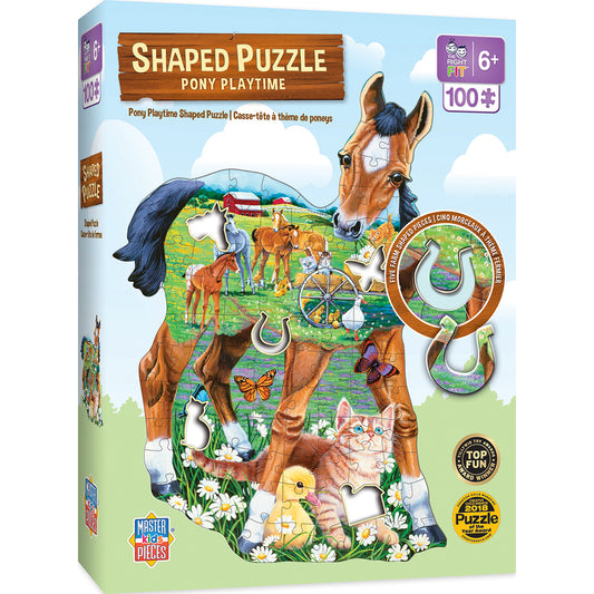 SHAPED RIGHT FIT - PONY PLAYTIME 100 PIECE KIDS PUZZLE