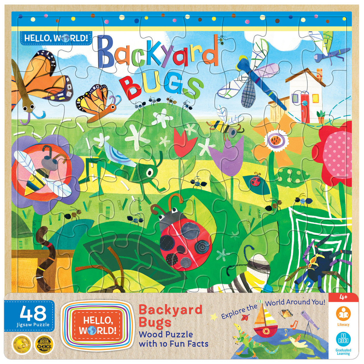 Hello, World! - Backyard Bugs 48pc Wood Puzzle