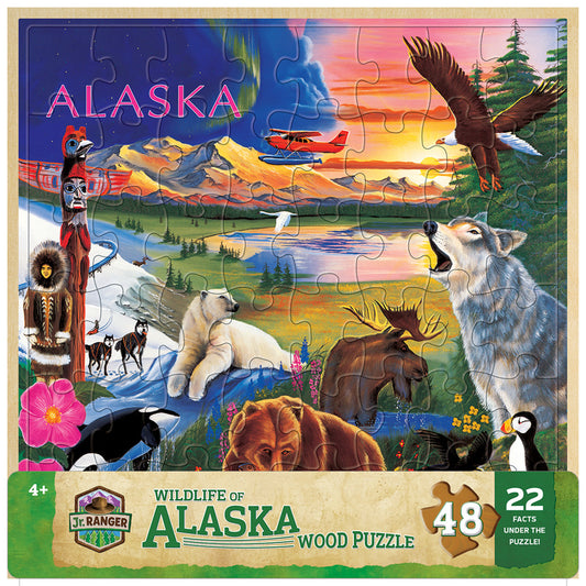 Jr Ranger Wood Fun Facts - Alaska Wildlife 48pc Wood Puzzle
