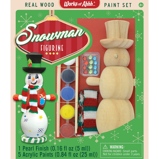 SNOWMAN FIGURINE HOLIDAY WOOD PAINT KIT