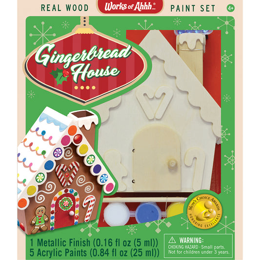 GINGERBREAD HOUSE HOLIDAY WOOD PAINT KIT