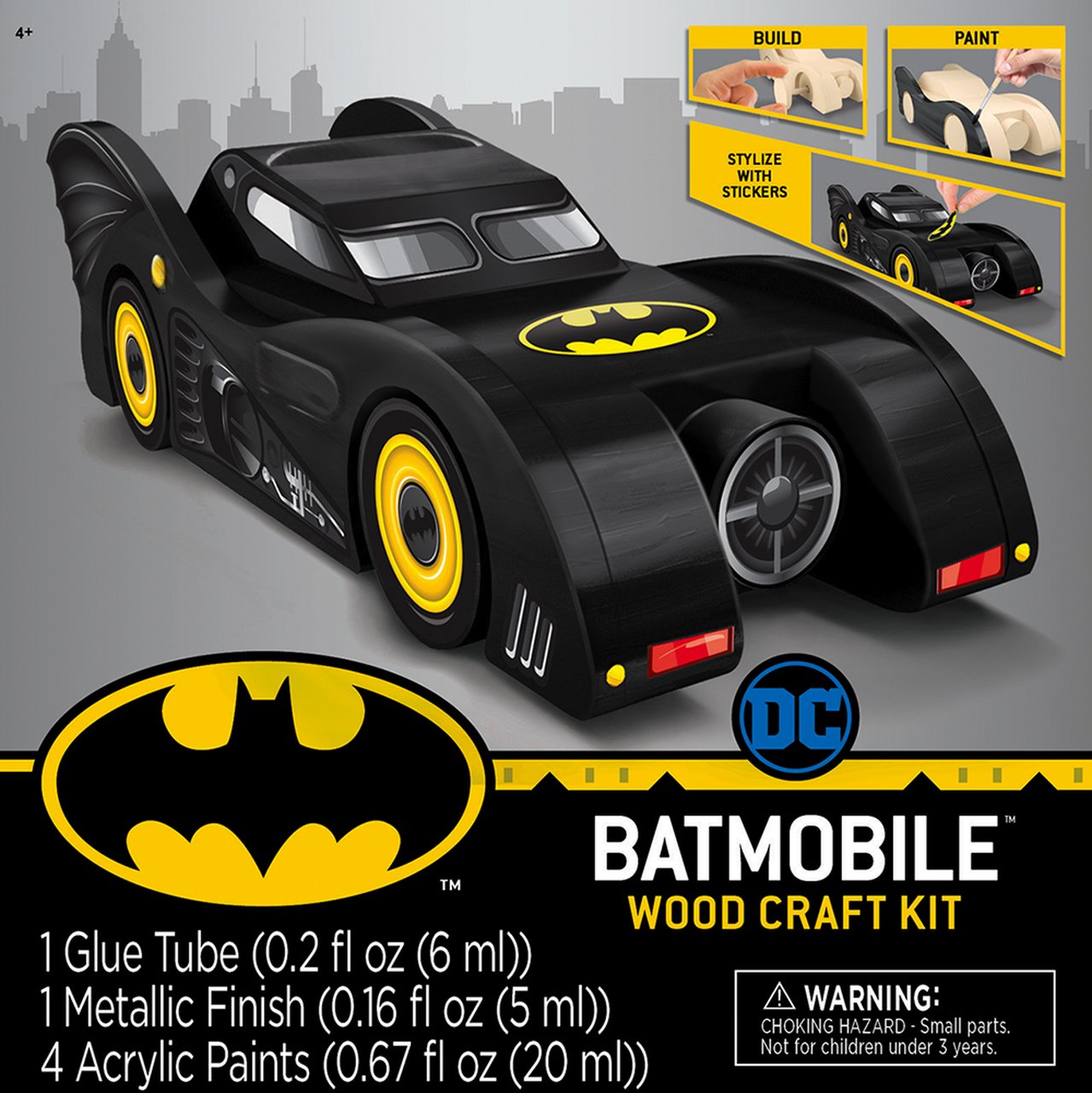 BATMOBILE BUILDABLE LICENSED WOOD PAINT KIT