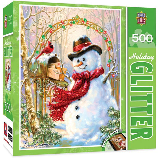 HOLIDAY GLITTER LETTERS TO FROSTY - FROSTY THE SNOWMAN 500 PIECE JIGSAW PUZZLE