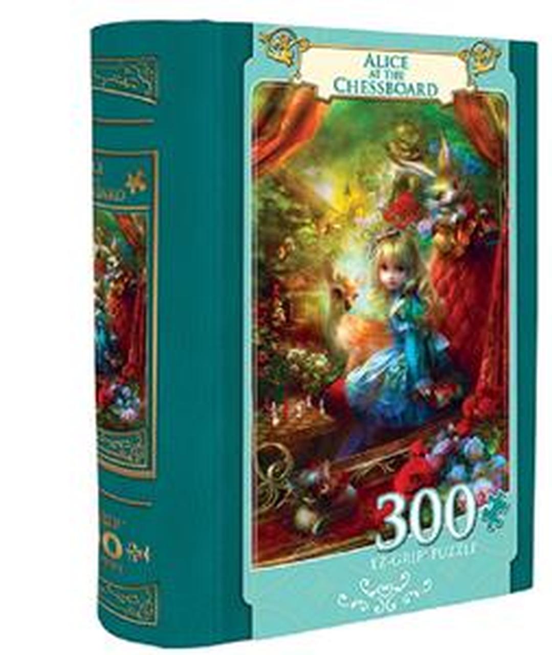 BOOK BOX ALICE AT THE CHESSBOARD - ALICE IN WONDERLAND LARGE 300 PIECE EZGRIP JIGSAW PUZZLE