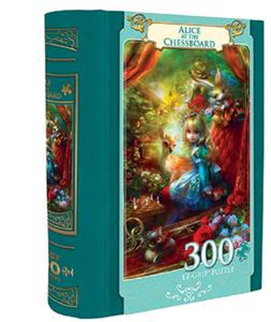 BOOK BOX ALICE AT THE CHESSBOARD - ALICE IN WONDERLAND LARGE 300 PIECE EZGRIP JIGSAW PUZZLE
