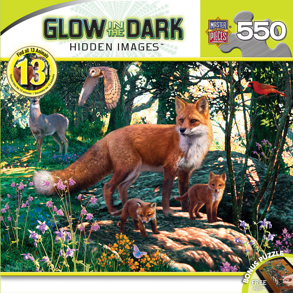 Hidden Images: The Woodlands - 550pc Glow in the Dark Jigsaw Puzzle By Masterpiece
