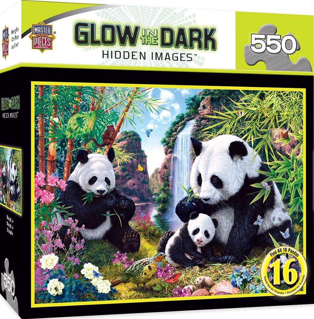 HIDDEN IMAGES GLOW IN THE DARK SHANGRI LA - PANDA BEARS 550 PIECE JIGSAW PUZZLE