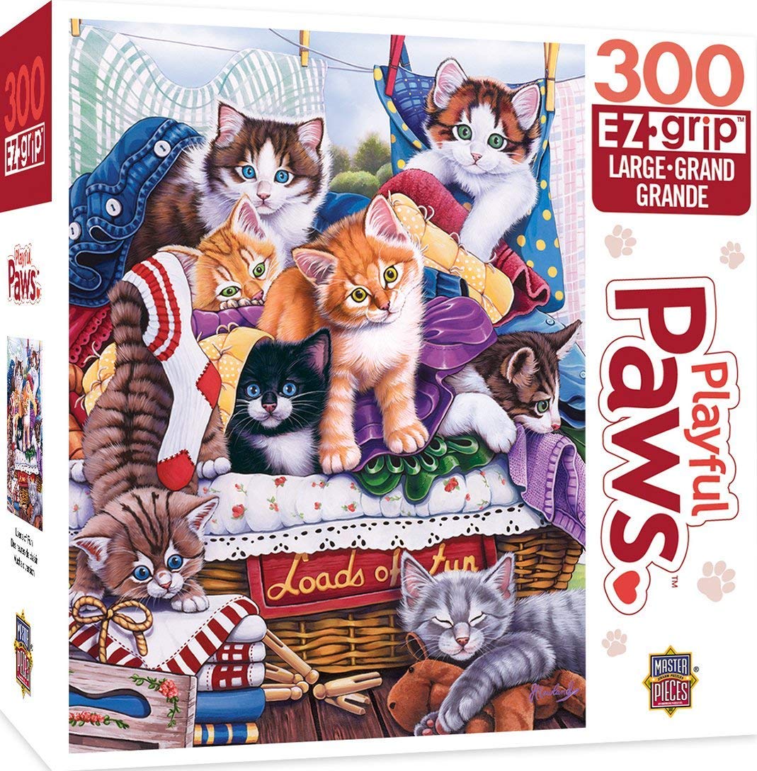 PLAYFUL PAWS LOADS OF FUN LARGE 300 PIECE EZGRIP JIGSAW PUZZLE BY JENNY NEWLAND