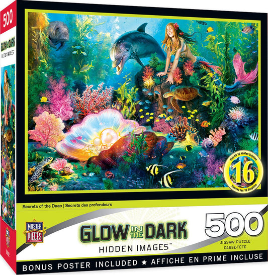 Hidden Images Glow In The Dark - Secrets of the Deep 500pc Puzzle